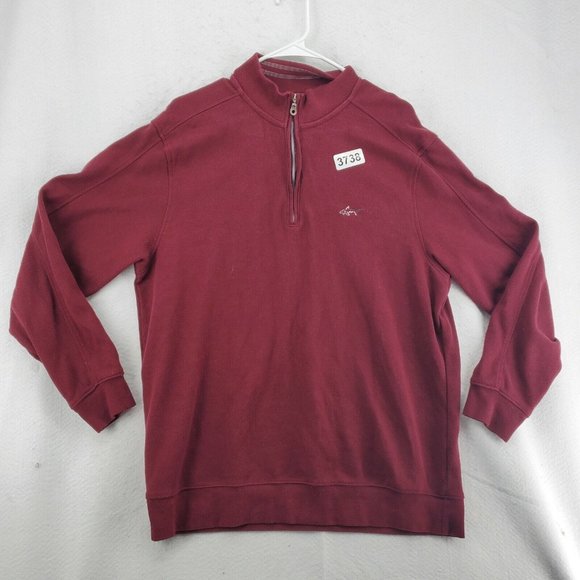 Greg Norman Sweater Men's Long Sleeve 1/4 Zip Pullover Shark Red Medium - Picture 12 of 12